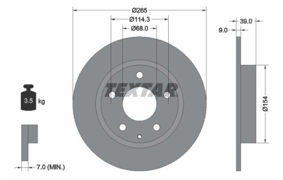 Disque de frein 92267703 Textar