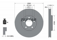 Disque de frein 92270605 Textar