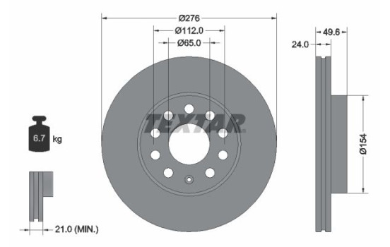 Disque de frein 92271905 Textar