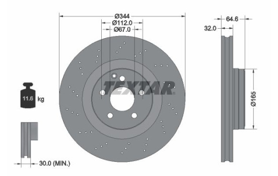 Disque de frein 92277605 Textar