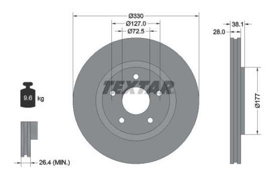 Disque de frein 92278905 Textar