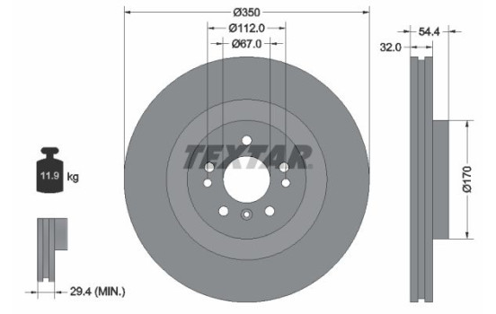 Disque de frein 92284205 Textar