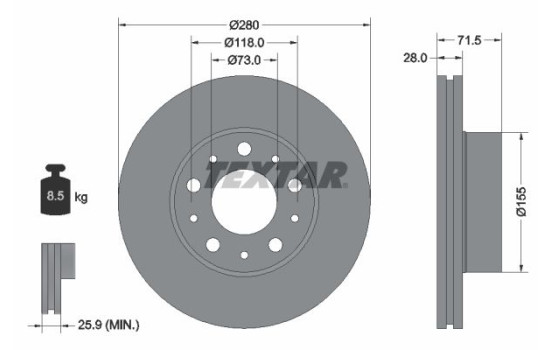 Disque de frein 92286103 Textar