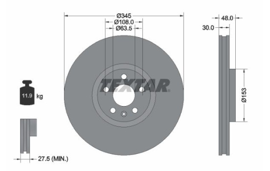 Disque de frein 92289805 Textar