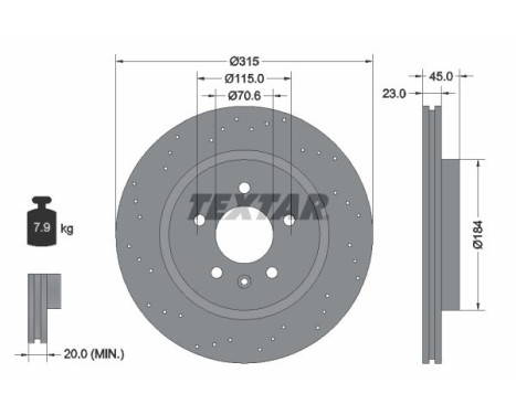 Disque de frein 92290003 Textar