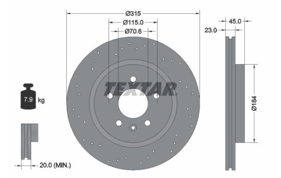 Disque de frein 92290003 Textar