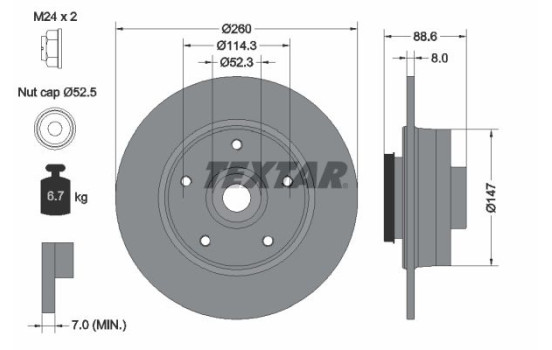 Disque de frein 92291003 Textar