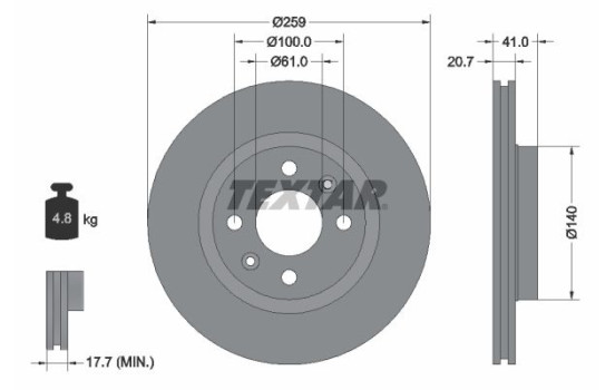 Disque de frein 92292103 Textar