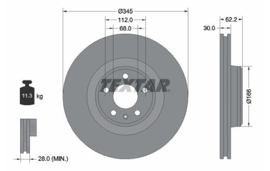 Disque de frein 92294305 Textar
