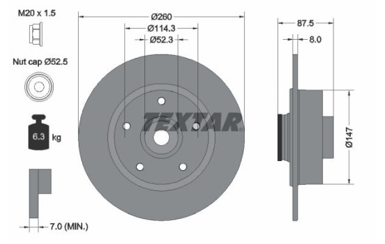 Disque de frein 92295203 Textar