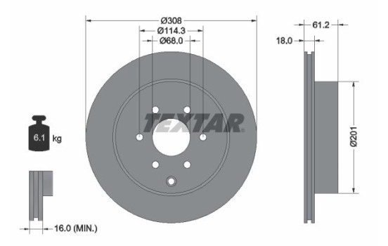 Disque de frein 92296403 Textar