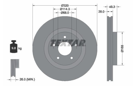 Disque de frein 92299403 Textar
