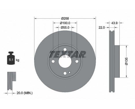 Disque de frein 92300903 Textar