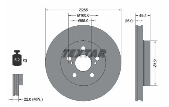 Disque de frein 92301703 Textar
