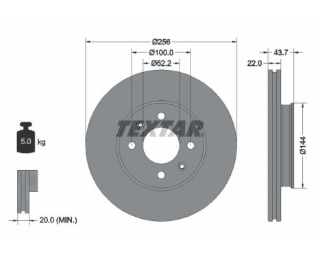 Disque de frein 92304603 Textar