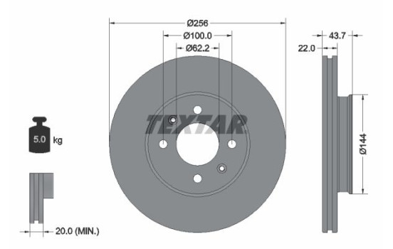 Disque de frein 92304603 Textar