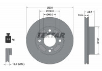 Disque de frein 92314003 Textar