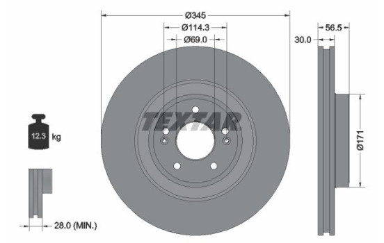 Disque de frein 92314805 Textar