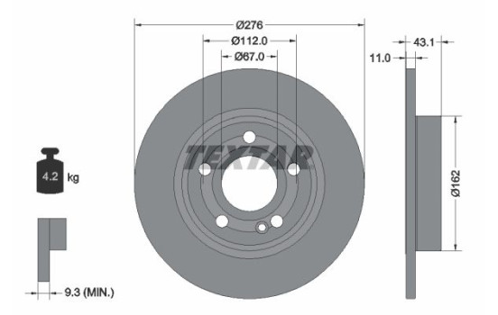 Disque de frein 92316803 Textar
