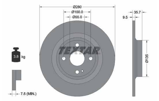Disque de frein 92320003 Textar