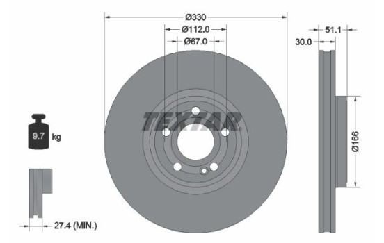 Disque de frein 92323305 Textar