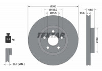 Disque de frein 92326003 Textar