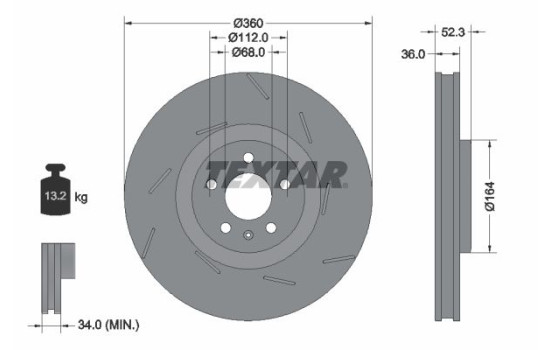 Disque de frein 92334105 Textar