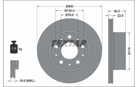 Disque de frein 92345003 Textar