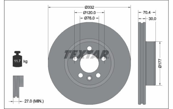Disque de frein 92345105 Textar