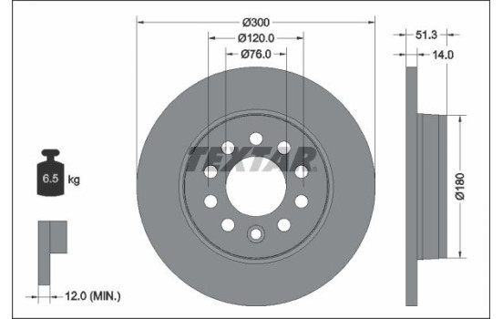 Disque de frein 92345203 Textar
