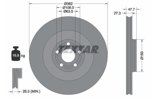 Disque de frein 92350805 Textar