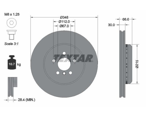 Disque de frein 92351625 Textar