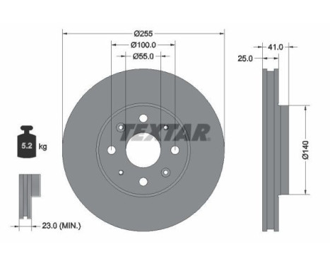 Disque de frein 92352103 Textar