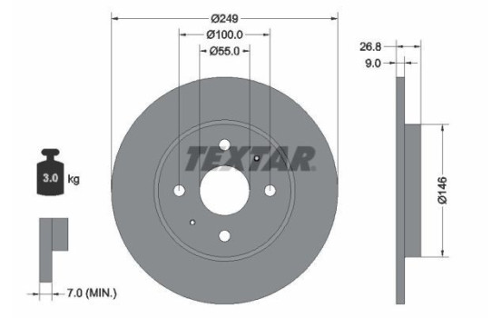 Disque de frein 92352203 Textar
