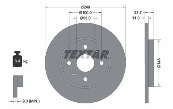 Disque de frein 92354903 Textar