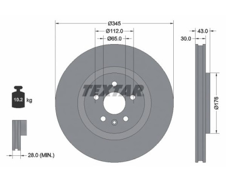 Disque de frein 92355103 Textar