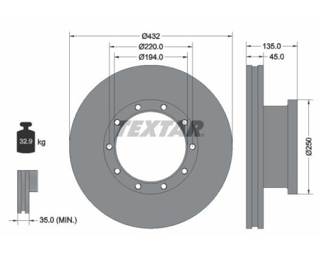 Disque de frein 93058100 Textar