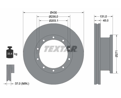 Disque de frein 93086800 Textar