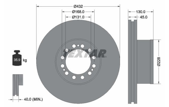 Disque de frein 93087200 Textar