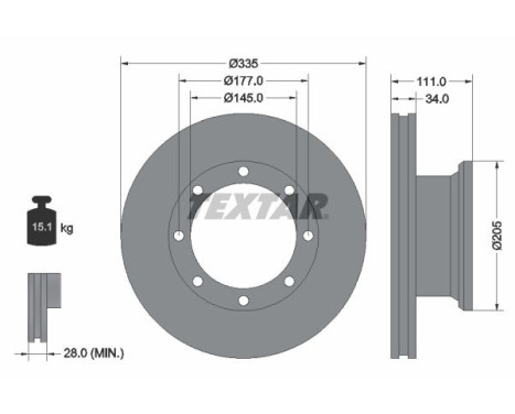 Disque de frein 93102300 Textar