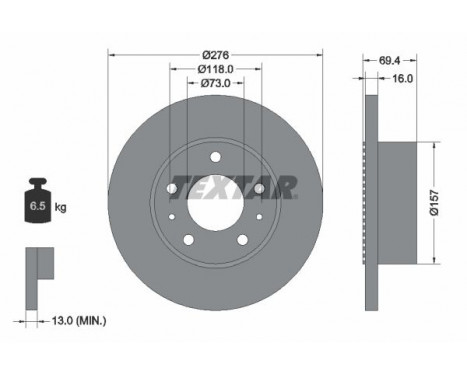 Disque de frein 93104800 Textar