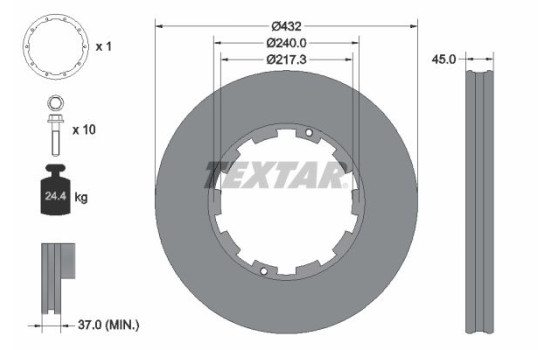 Disque de frein 93145611 Textar