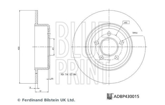 Disque de frein ADBP430015 Blue Print, Image 5