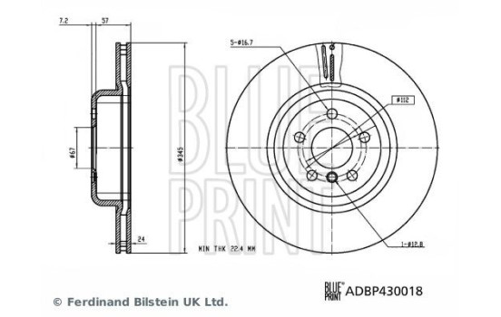 Disque de frein ADBP430018 Blue Print, Image 3