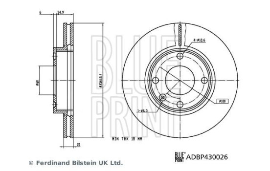 Disque de frein ADBP430026 Blue Print, Image 5