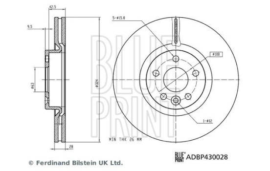 Disque de frein ADBP430028 Blue Print, Image 3