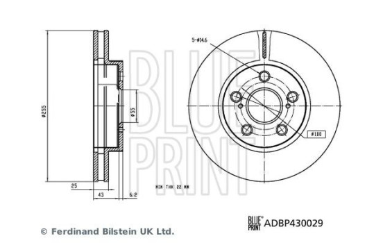 Disque de frein ADBP430029 Blue Print, Image 3