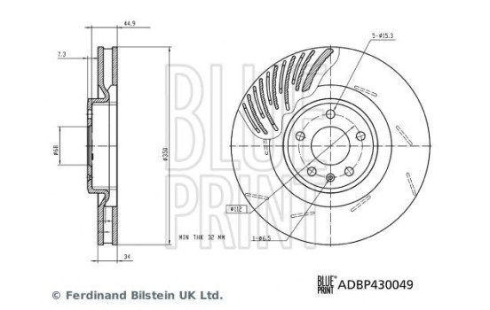 Disque de frein ADBP430049 Blue Print, Image 3