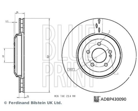 disque de frein ADBP430090 Blue Print