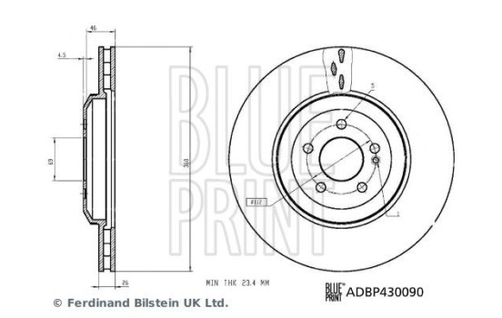 disque de frein ADBP430090 Blue Print